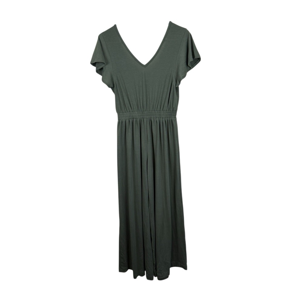MIA JOY Womens XS Olive Green Flutter Sleeve Jumpsuit Olive‎ Green EUC
